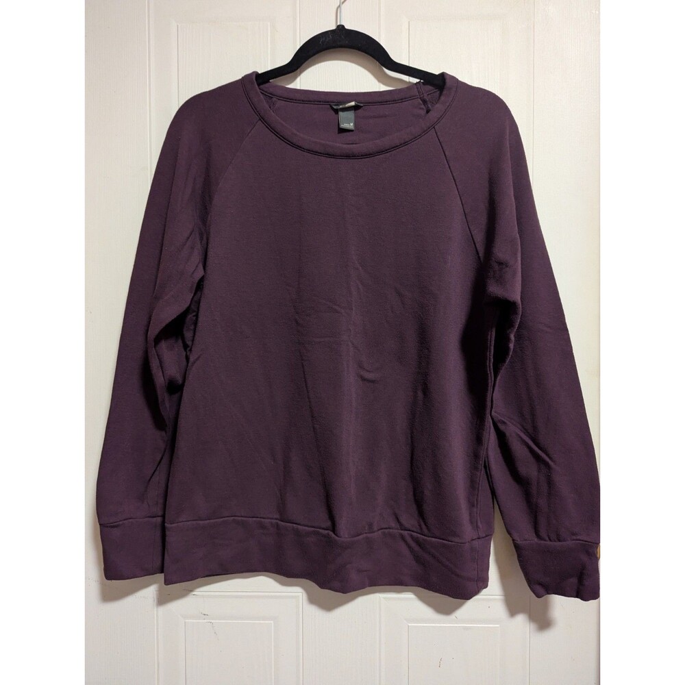 Eddie Bauer Women's Purple Crew Neck Sweatshirt M Raglan Long Sleeve Stretch